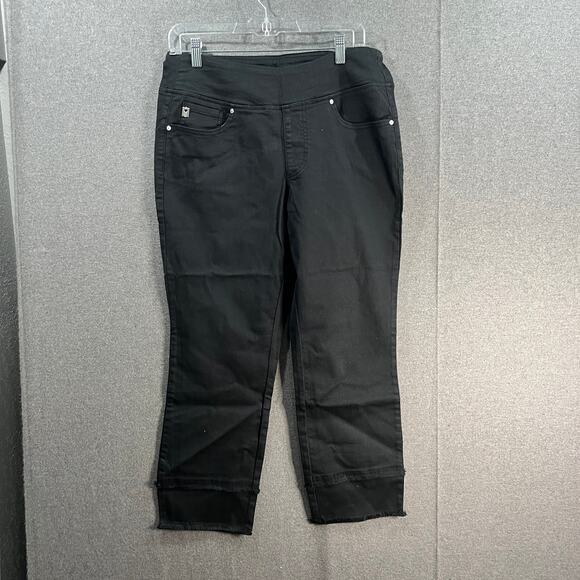 Belle By Kim Gravel TripleLuxe Reg Twill Cropped Str Black, Res 12 - Picture 1 of 11